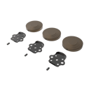 The Portland, removable L-shape grab rail fitting kit & blanking covers, Natural Satin Bronze