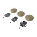 The Portland, removable L-shape grab rail fitting kit & blanking covers, Natural Polished Brass