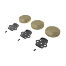 The Portland, removable L-shape grab rail fitting kit & blanking covers, Natural Satin Brass
