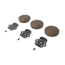 The Portland, removable L-shape grab rail fitting kit & blanking covers, Natural Weathered Brass
