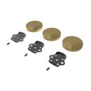 The Portland, removable L-shape grab rail fitting kit & blanking covers, Polished Gold Plated