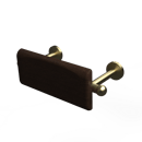 The Portland, 220mm solid brass concealed fixing back rest rail and pad, Natural Satin Brass & Wenge