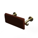 The Portland, 220mm solid brass concealed fixing back rest rail and pad, Natural Satin Brass & Mahogany