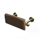 The Portland, 220mm solid brass concealed fixing back rest rail and pad, Natural Satin Brass & Natural Oak