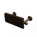 The Portland, 220mm solid brass concealed fixing back rest rail and pad, Natural Weathered Brass & Wenge
