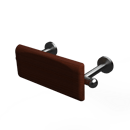 The Portland, 220mm solid brass concealed fixing back rest rail and pad, Satin Chrome Plated & Mahogany