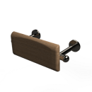The Portland, 220mm solid brass concealed fixing back rest rail and pad, Polished Nickel Plated & Natural Oak