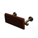 The Portland, 220mm solid brass concealed fixing removable back rest rail and pad, Natural antique brass & mahogany