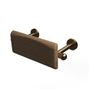 The Portland, 220mm solid brass concealed fixing removable back rest rail and pad, Natural antique brass & natural oak