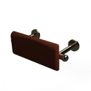 The Portland, 220mm solid brass concealed fixing removable back rest rail and pad, Natural polished brass & mahogany