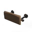 The Portland, 220mm solid brass concealed fixing removable back rest rail and pad, Polished chrome plated & natural oak
