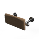 The Portland, 220mm solid brass concealed fixing removable back rest rail and pad, Satin chrome plated & natural oak