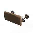 The Portland, 220mm solid brass concealed fixing removable back rest rail and pad, Satin nickel plated & natural oak