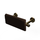 The Portland, 220mm solid brass concealed fixing removable back rest rail and pad, Polished gold plated & wenge
