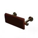 The Portland, 220mm solid brass concealed fixing removable back rest rail and pad, Polished gold plated & mahogany