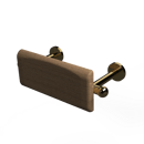 The Portland, 220mm solid brass concealed fixing removable back rest rail and pad, Polished gold plated & natural oak