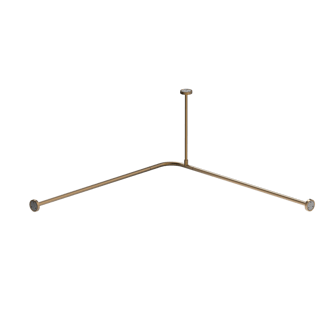 The Portland, solid brass concealed fixing L-shape shower curtain rail ,1.2m x 1.2m