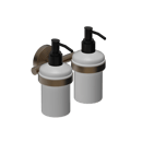The Portland Double Soap Dispenser, Natural Satin Bronze