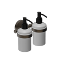 The Portland Double Soap Dispenser, Natural Weathered Bronze