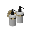 The Portland Double Soap Dispenser, Natural Polished Brass