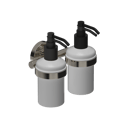 The Portland Double Soap Dispenser, Polished Nickel Plated