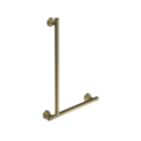 The Cavendish, stainless steel concealed fixing removable L-shape grab rail, PVD Satin Brass
