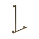 The Cavendish, stainless steel concealed fixing removable L-shape grab rail, PVD Satin Warm Brass