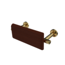 The Cavendish, stainless steel concealed fixing back rest rail & pad, 220mm, Polished Gold Plated,Mahogany Pad