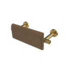 The Cavendish, stainless steel concealed fixing back rest rail & pad, 220mm, PVD Satin Gold,Natural Oak Pad