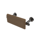 The Cavendish, stainless steel concealed fixing back rest rail & pad, 220mm, PVD Polished Graphite,Natural Oak Pad