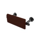 The Cavendish, stainless steel concealed fixing back rest rail & pad, 220mm, PVD Polished Anthracite,Mahogany Pad