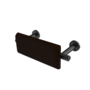 The Cavendish, stainless steel concealed fixing back rest rail & pad, 220mm, PVD Satin Anthracite,Wenge Pad