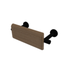 The Cavendish, stainless steel concealed fixing back rest rail & pad, 220mm, Deep Matt Black,Natural Oak Pad