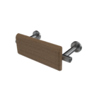 The Cavendish, stainless steel concealed fixing removable back rest rail & pad, 220mm, Satin Chrome Plated,Natural Oak Pad