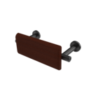 The Cavendish, stainless steel concealed fixing removable back rest rail & pad, 220mm, PVD Satin Anthracite,Mahogany Pad