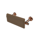 The Cavendish, stainless steel concealed fixing removable back rest rail & pad, 220mm, PVD Polished Warm Gold,Natural Oak Pad