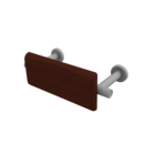The Cavendish, stainless steel concealed fixing removable back rest rail & pad, 220mm, Matt White,Mahogany Pad