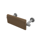 The Cavendish, stainless steel concealed fixing removable back rest rail & pad, 220mm, Matt White,Natural Oak Pad