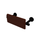 The Cavendish, stainless steel concealed fixing removable back rest rail & pad, 220mm, Deep Matt Black,Mahogany Pad