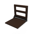 The Cavendish, 495mm stainless steel frame wall mounted fold down shower seat, Polished Chrome Plated,Wenge Pad