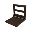 The Cavendish, 495mm stainless steel frame wall mounted fold down shower seat, Satin Chrome Plated,Wenge Pad