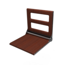 The Cavendish, 495mm stainless steel frame wall mounted fold down shower seat, Satin Chrome Plated,Mahogany Pad