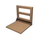The Cavendish, 495mm stainless steel frame wall mounted fold down shower seat, Antique Brass Plated,Natural Oak Pad