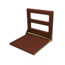 The Cavendish, 495mm stainless steel frame wall mounted fold down shower seat, Polished Gold Plated,Mahogany Pad