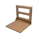 The Cavendish, 495mm stainless steel frame wall mounted fold down shower seat, Polished Gold Plated,Natural Oak Pad