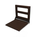 The Cavendish, 495mm stainless steel frame wall mounted fold down shower seat, Polished Stainless Steel,Wenge Pad
