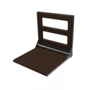 The Cavendish, 495mm stainless steel frame wall mounted fold down shower seat, Satin Stainless Steel,Wenge Pad
