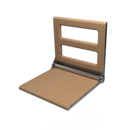 The Cavendish, 495mm stainless steel frame wall mounted fold down shower seat, Satin Stainless Steel,Natural Oak Pad