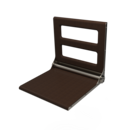 The Cavendish, 495mm stainless steel frame wall mounted fold down shower seat, PVD Satin Nickel,Wenge Pad