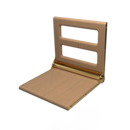 The Cavendish, 495mm stainless steel frame wall mounted fold down shower seat, PVD Satin Gold,Natural Oak Pad